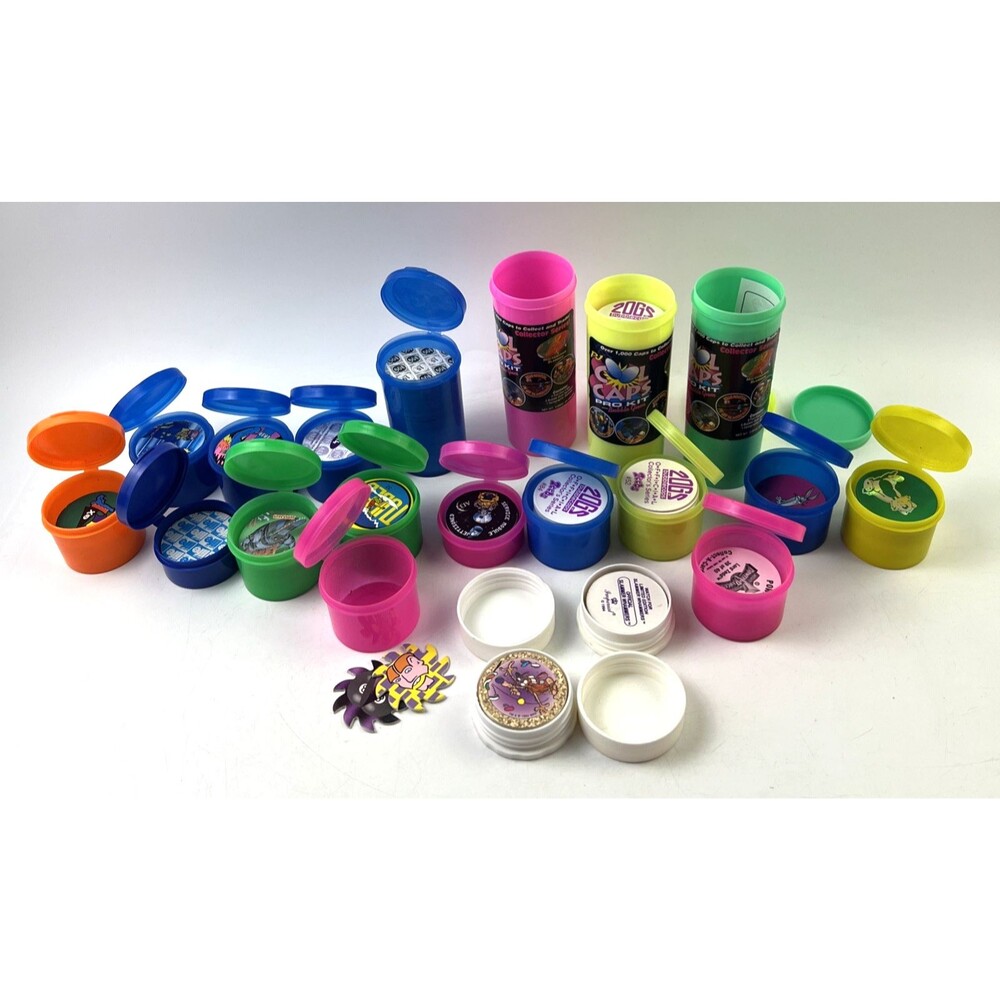 Massive Variety Lot of Vintage 90’s Pogs Milk Caps in Tubes